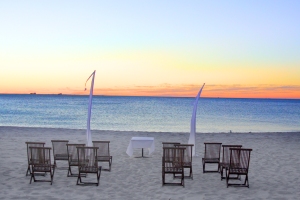 Sunset wedding ceremony, Salt on the Beach, North Fremantle, wedding photography perth adele miles